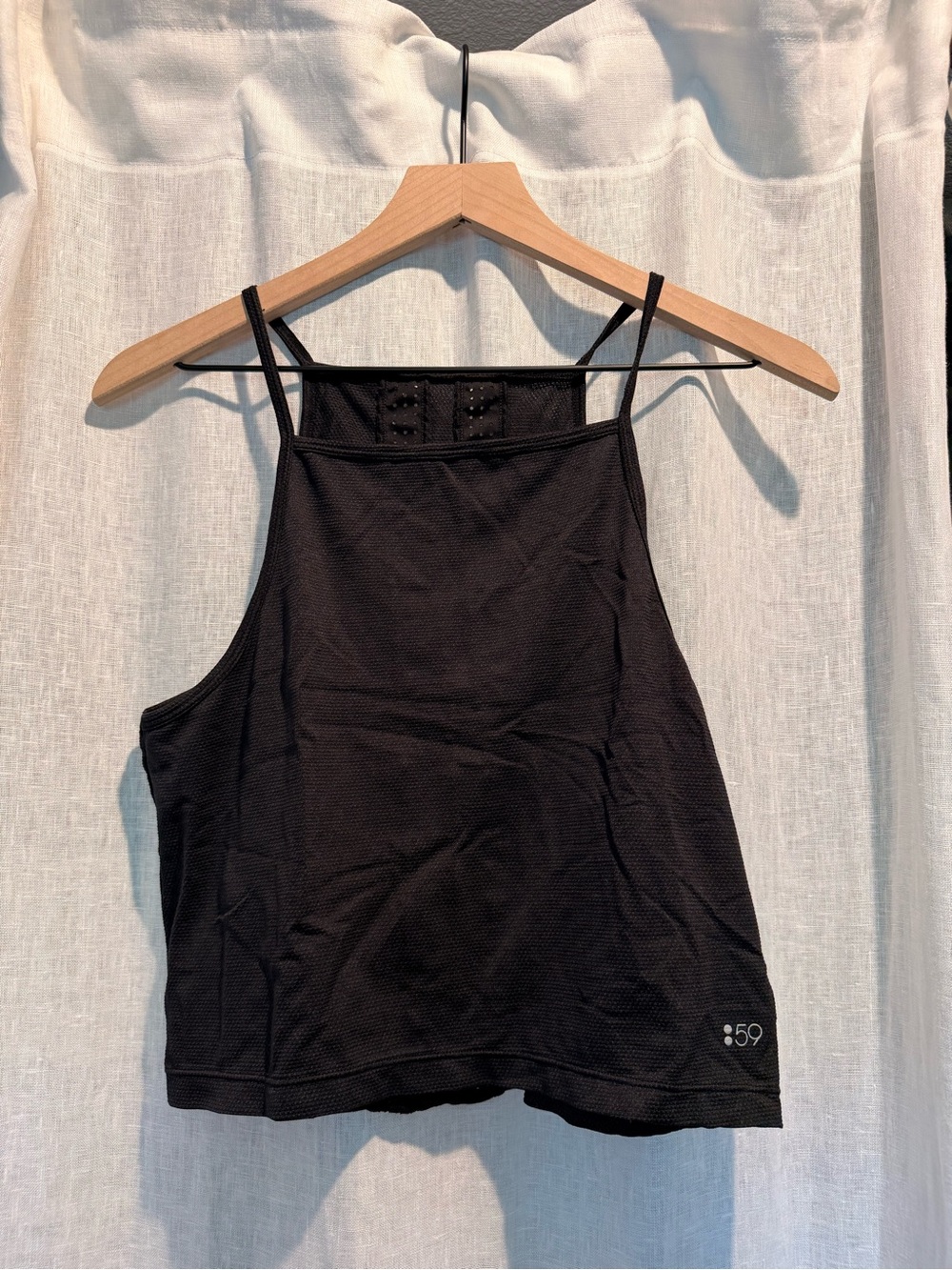 Black Women's High-Neck Strappy Tank Top